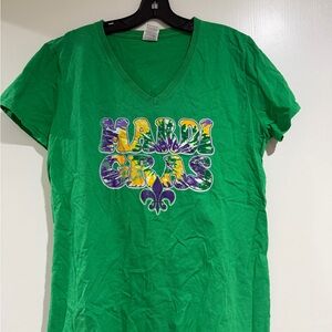 Green Mardi Gras Graphic Women's Top